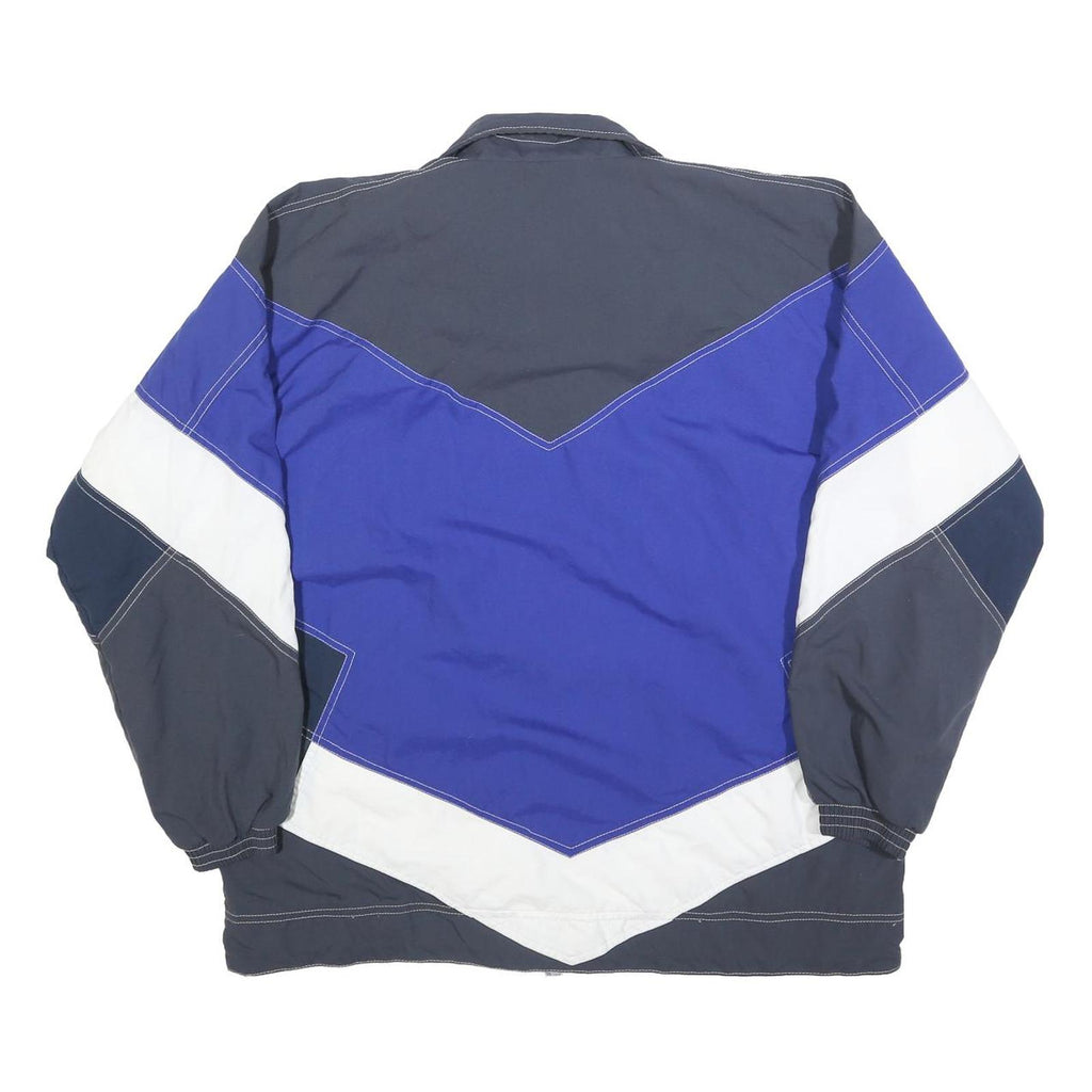 MAKA SPORT Mens Blue & Grey Zip Jacket M Polyester Blend Colourblock Casual