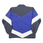 MAKA SPORT Mens Blue & Grey Zip Jacket M Polyester Blend Colourblock Casual