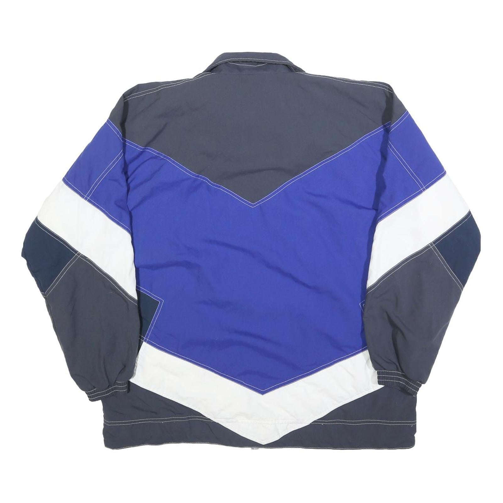 MAKA SPORT Mens Blue & Grey Zip Jacket M Polyester Blend Colourblock Casual