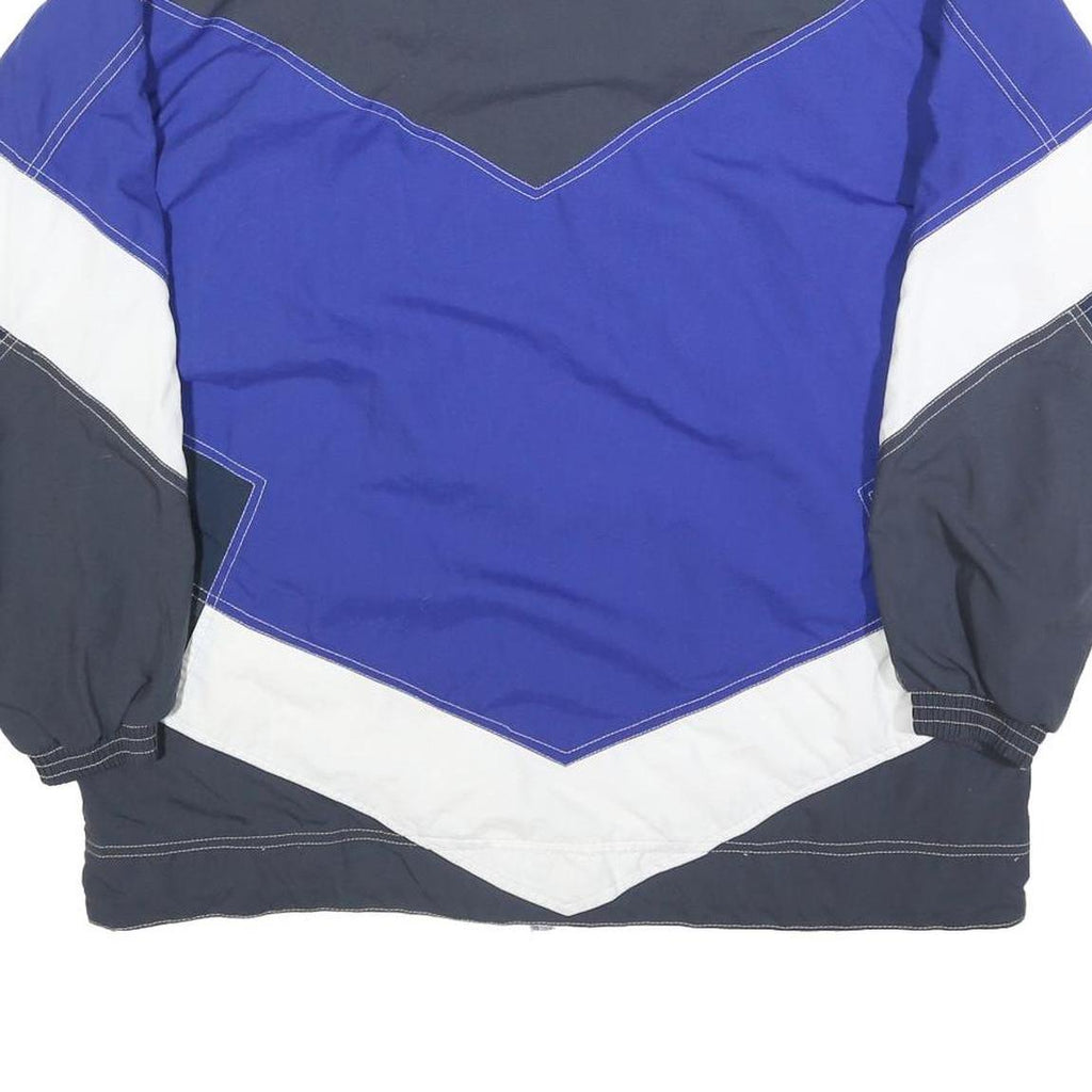 MAKA SPORT Mens Blue & Grey Zip Jacket M Polyester Blend Colourblock Casual