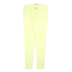 LEVI'S Womens Slim Yellow Cotton Blend Trousers W28 L30 Zip Closure Skinny Fit