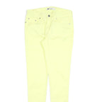 LEVI'S Womens Slim Yellow Cotton Blend Trousers W28 L30 Zip Closure Skinny Fit