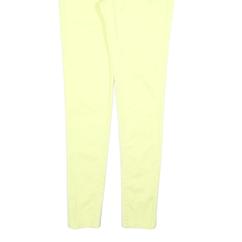 LEVI'S Womens Slim Yellow Cotton Blend Trousers W28 L30 Zip Closure Skinny Fit