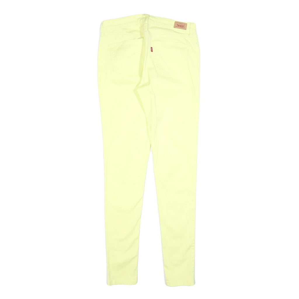 LEVI'S Womens Slim Yellow Cotton Blend Trousers W28 L30 Zip Closure Skinny Fit