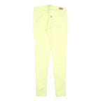 LEVI'S Womens Slim Yellow Cotton Blend Trousers W28 L30 Zip Closure Skinny Fit
