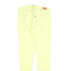 LEVI'S Womens Slim Yellow Cotton Blend Trousers W28 L30 Zip Closure Skinny Fit