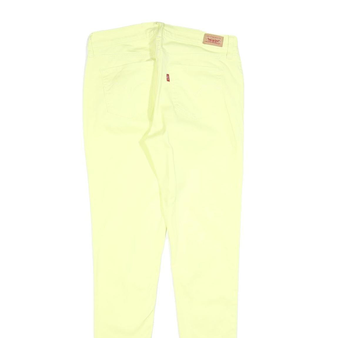 LEVI'S Womens Slim Yellow Cotton Blend Trousers W28 L30 Zip Closure Skinny Fit