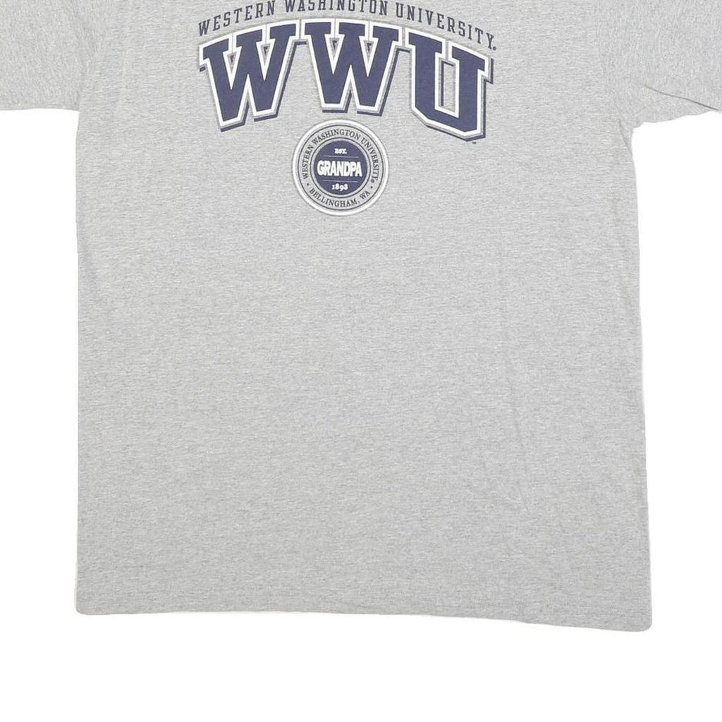 CHAMPION Mens Grey Western Washington University Graphic T-Shirt XL Crew Neck
