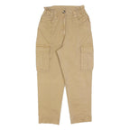 H&M Womens Beige Slim Cargo Trousers W26 L26 Cotton Blend Zip Casual