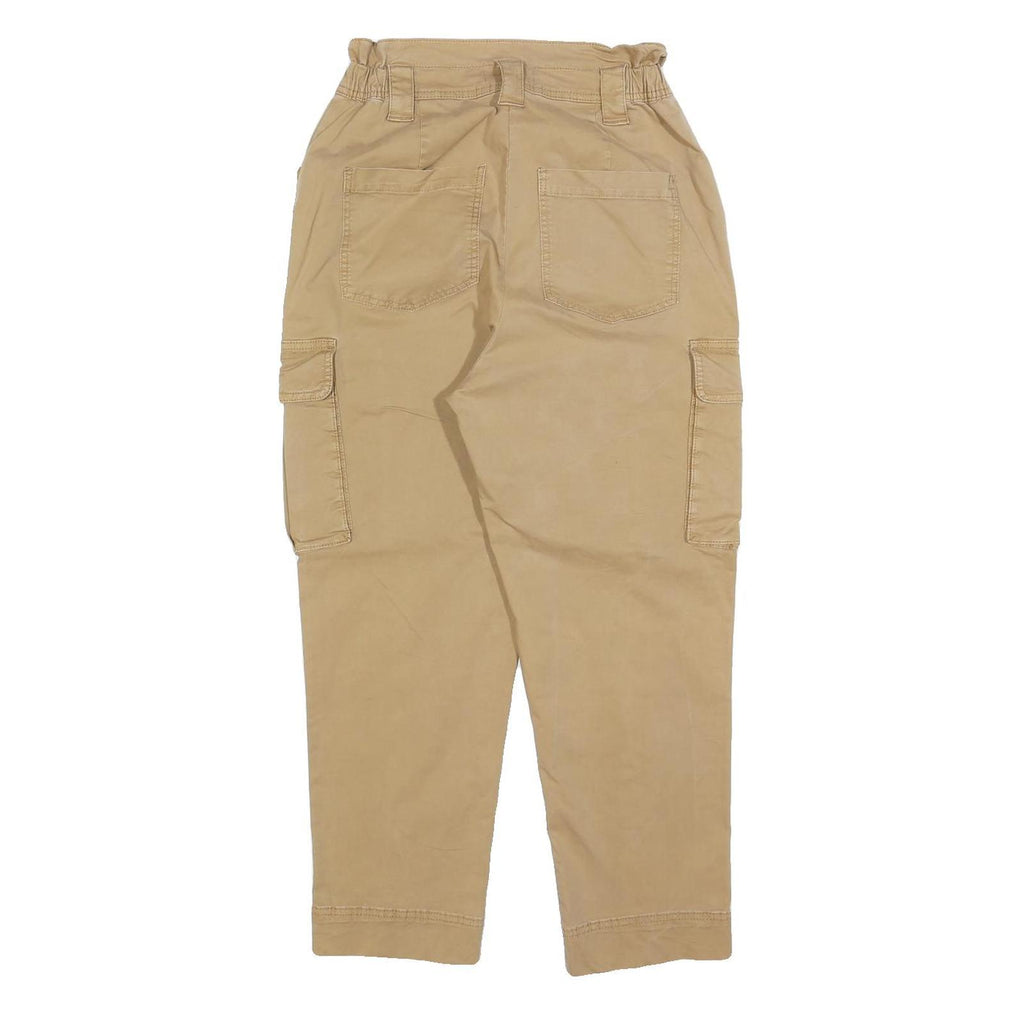 H&M Womens Beige Slim Cargo Trousers W26 L26 Cotton Blend Zip Casual