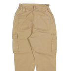H&M Womens Beige Slim Cargo Trousers W26 L26 Cotton Blend Zip Casual