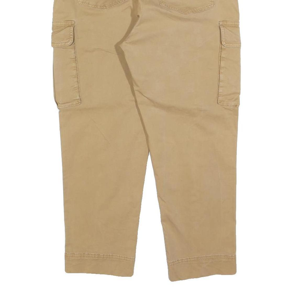 H&M Womens Beige Slim Cargo Trousers W26 L26 Cotton Blend Zip Casual