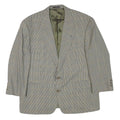 PKZ Mens Beige & Brown Classic Wool Blend Jacket L Woven Check Tailored Button