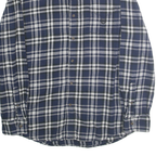 CHAPS Mens Blue & White Check Shirt L Cotton Button Down Retro Casual