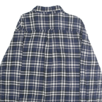 CHAPS Mens Blue & White Check Shirt L Cotton Button Down Retro Casual