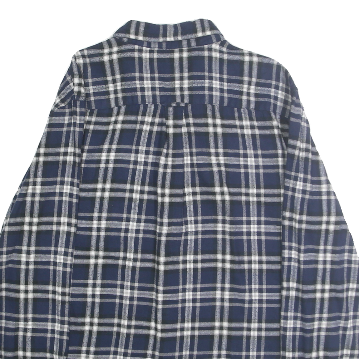 CHAPS Mens Blue & White Check Shirt L Cotton Button Down Retro Casual