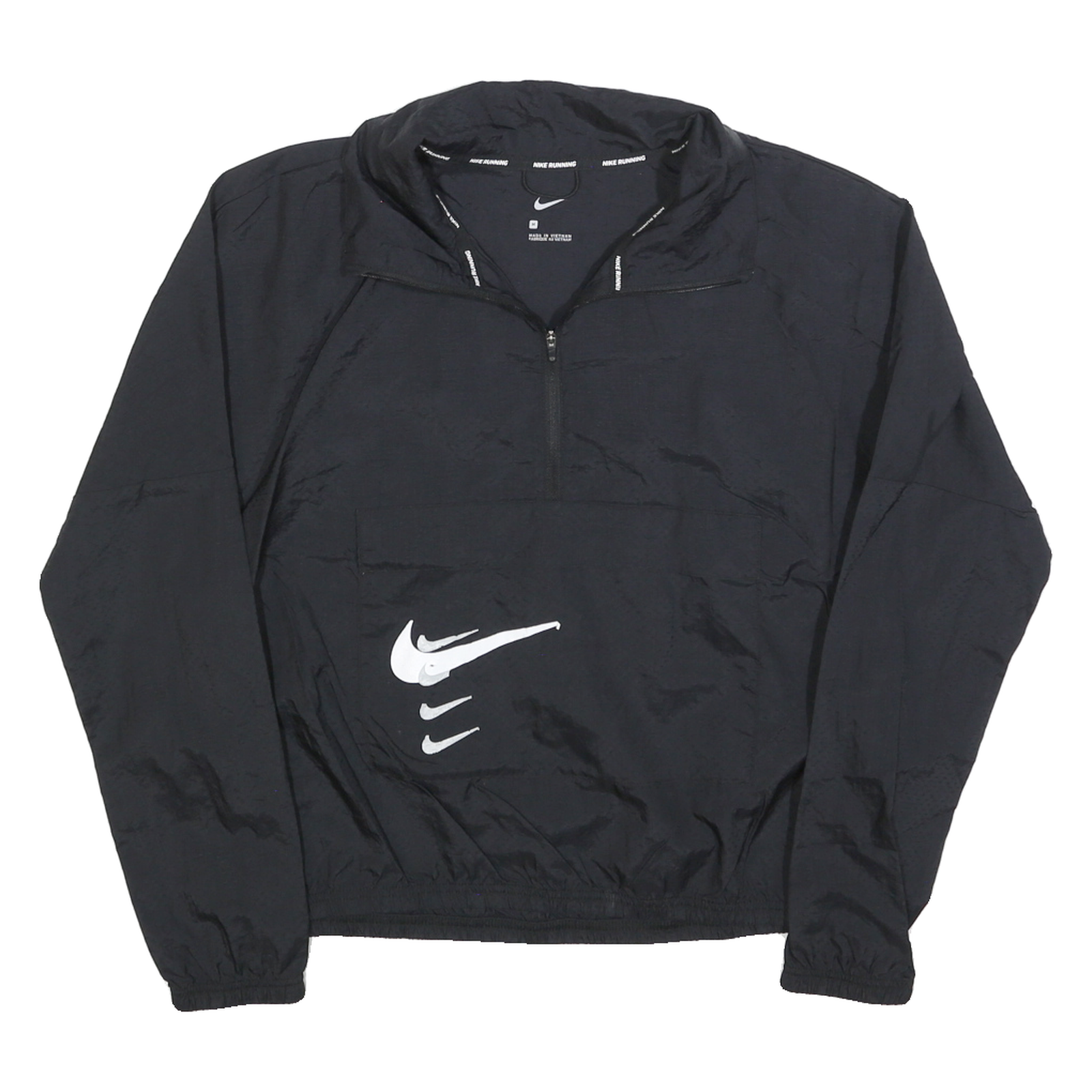 NIKE RUNNING Womens Black Running Jacket M Polyester Zip Lightweight Sport