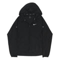 NIKE RUNNING Mens Black Slim Jacket S Polyester Blend Zip Hooded Plain