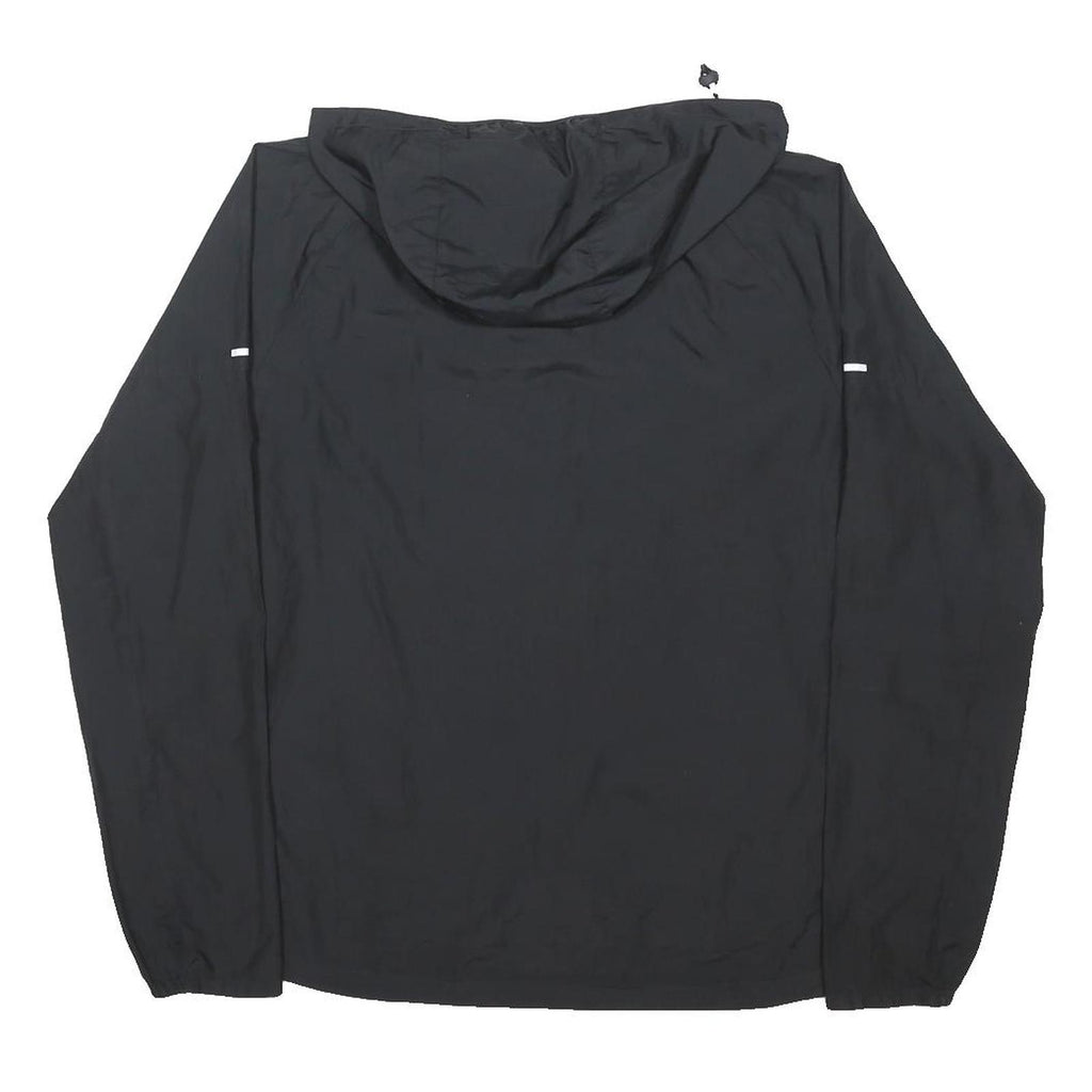 NIKE RUNNING Mens Black Slim Jacket S Polyester Blend Zip Hooded Plain