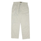 Beige Mens Cotton Blend Regular Cargo Trousers W34 L30 Work Utility Zip