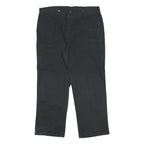 DICKIES Mens Cotton Blend Black Relaxed Straight Trousers W40 L30 Workwear Zip