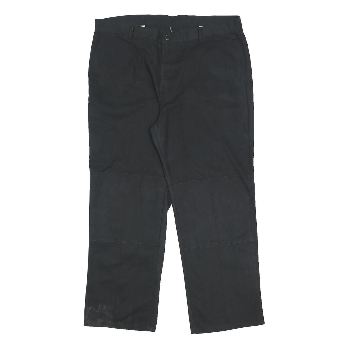 DICKIES Mens Cotton Blend Black Relaxed Straight Trousers W40 L30 Workwear Zip