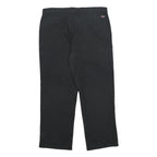 DICKIES Mens Cotton Blend Black Relaxed Straight Trousers W40 L30 Workwear Zip