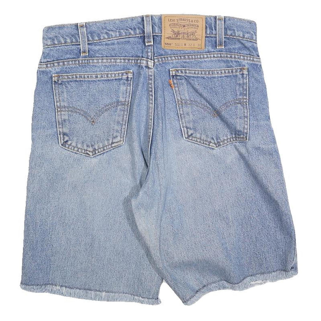 LEVI'S Mens Denim Blue Cotton Blend Shorts M W32 Casual Cut-Off Frayed Hem