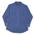 WRANGLER Mens Blue & White Striped Western Shirt XL Classic Casual Buttoned