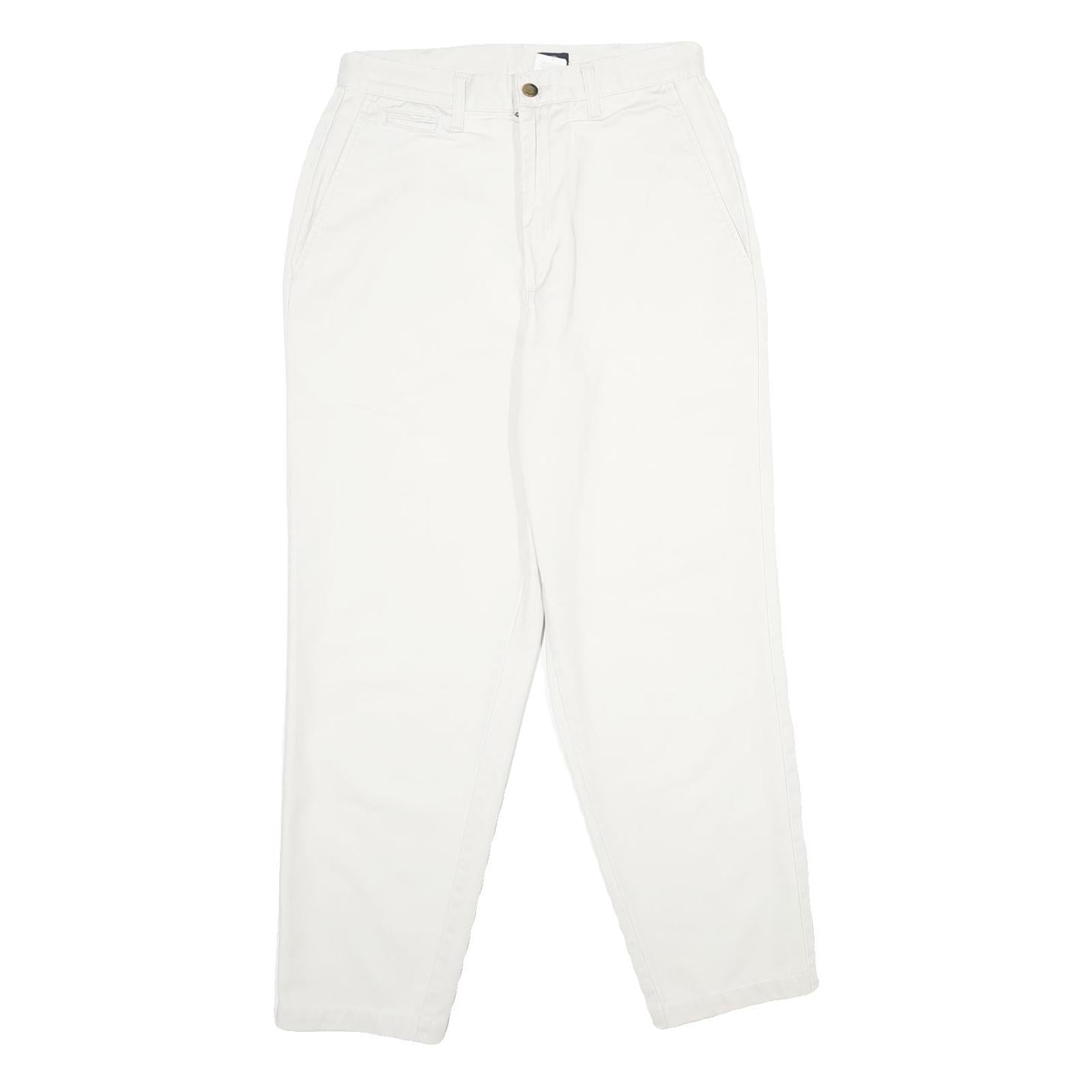 DOCKERS Womens Cotton White Classic Straight Trousers Closure Zip Size W28 L28