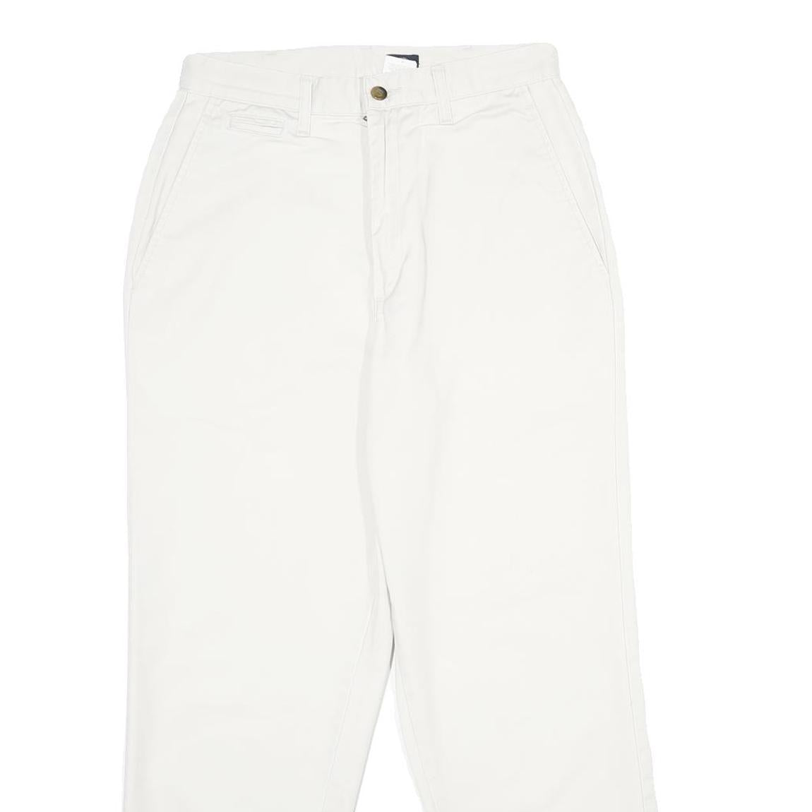 DOCKERS Womens Cotton White Classic Straight Trousers Closure Zip Size W28 L28