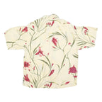 STRAIGHT DOWN Mens Cream & Red Floral Casual Shirt L Lightweight Summer