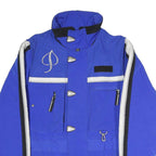 PHENIX Womens Blue & White Zip Jacket S Polyester Blend Logo Embroidered