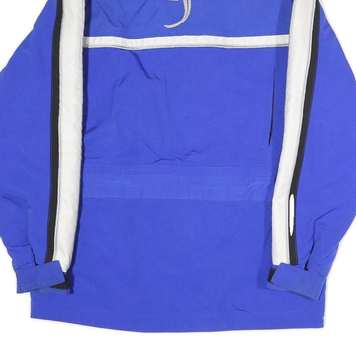 PHENIX Womens Blue & White Zip Jacket S Polyester Blend Logo Embroidered