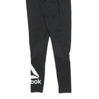REEBOK Womens Joggers Black S W24 L26 Polyester Fit Slim Logo Detail