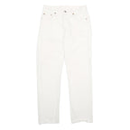 LEVI'S 501 BIG E Womens Jeans White Classic Straight Denim W25 L28 Raw Hem