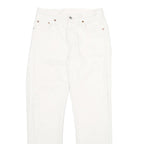 LEVI'S 501 BIG E Womens Jeans White Classic Straight Denim W25 L28 Raw Hem