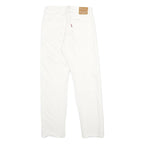 LEVI'S 501 BIG E Womens Jeans White Classic Straight Denim W25 L28 Raw Hem