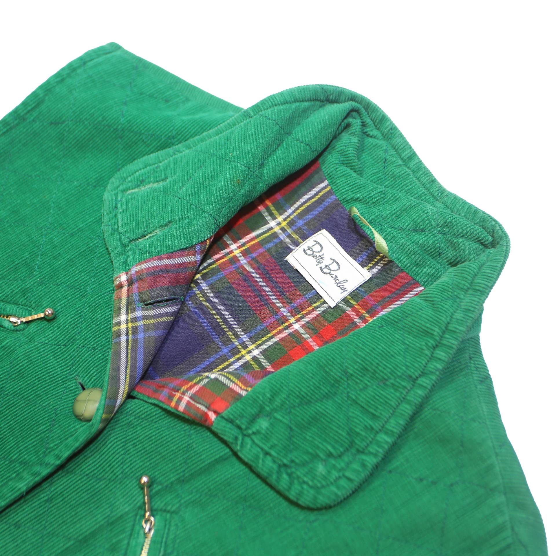 BETTY BARCLAY Womens Green Cotton Quilted Button Jacket UK 10 Classic Sleeveless