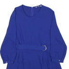 JACK WILLS Womens Blue Playsuit Polyester UK 14 Belted Long Sleeve Comfortable