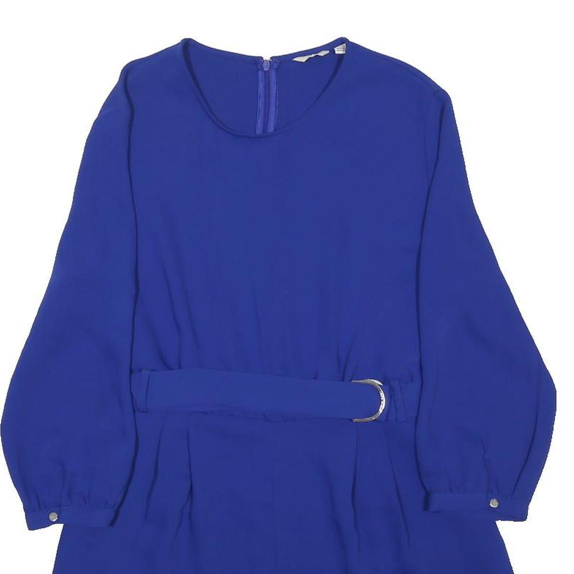 JACK WILLS Womens Blue Playsuit Polyester UK 14 Belted Long Sleeve Comfortable