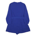 JACK WILLS Womens Blue Playsuit Polyester UK 14 Belted Long Sleeve Comfortable