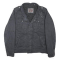LEVI'S Mens Black Cotton Blend Button Jacket M Button Closure Casual Warm