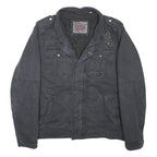 LEVI'S Mens Black Cotton Blend Button Jacket M Button Closure Casual Warm