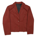 Womens Rust Coloured Classic Jacket M Wool Blend Plain Button Closure Stylish