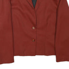 Womens Rust Coloured Classic Jacket M Wool Blend Plain Button Closure Stylish