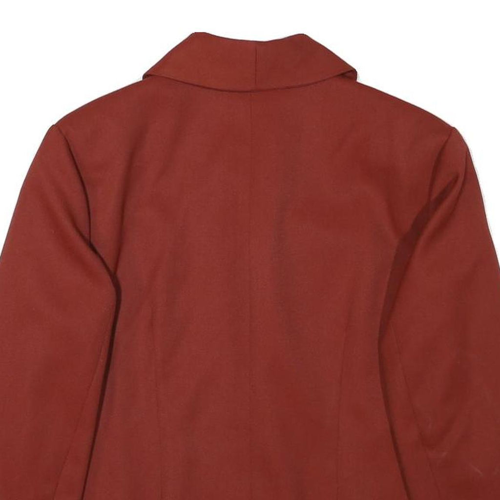 Womens Rust Coloured Classic Jacket M Wool Blend Plain Button Closure Stylish