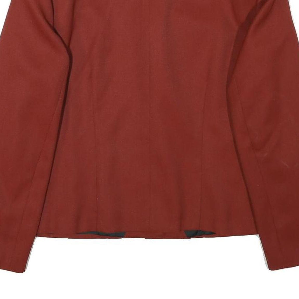 Womens Rust Coloured Classic Jacket M Wool Blend Plain Button Closure Stylish