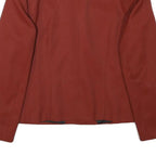 Womens Rust Coloured Classic Jacket M Wool Blend Plain Button Closure Stylish
