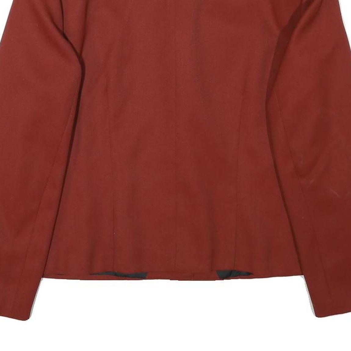 Womens Rust Coloured Classic Jacket M Wool Blend Plain Button Closure Stylish